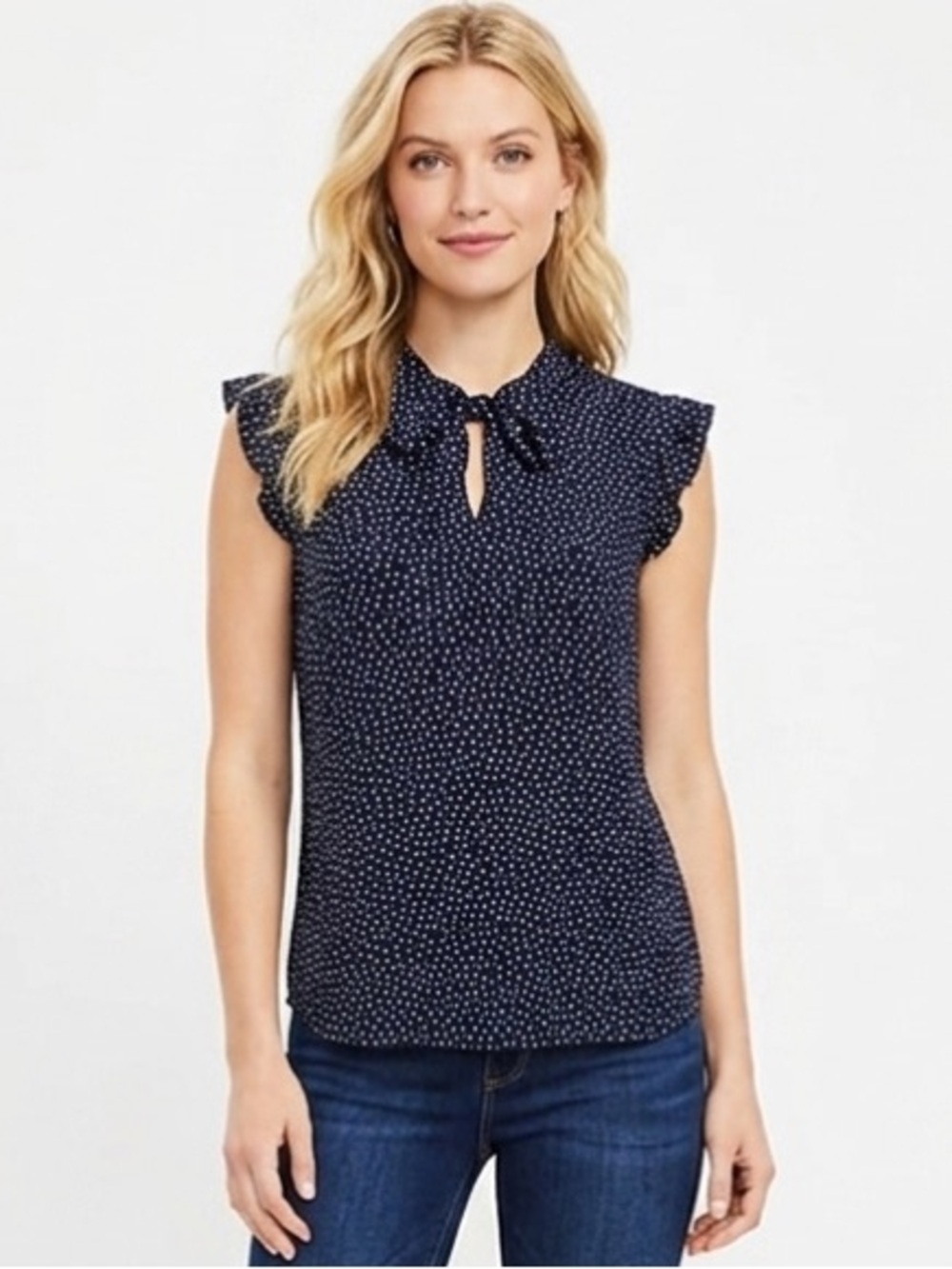 Ann Taylor LOFT size medium polka dot top